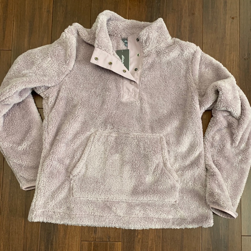 XL Purple Eddie Bauer pullover fleece snap neck